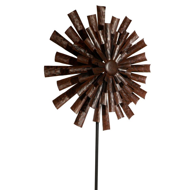 Alpine Floral Kinetic Wind Spinner Stake Bronze