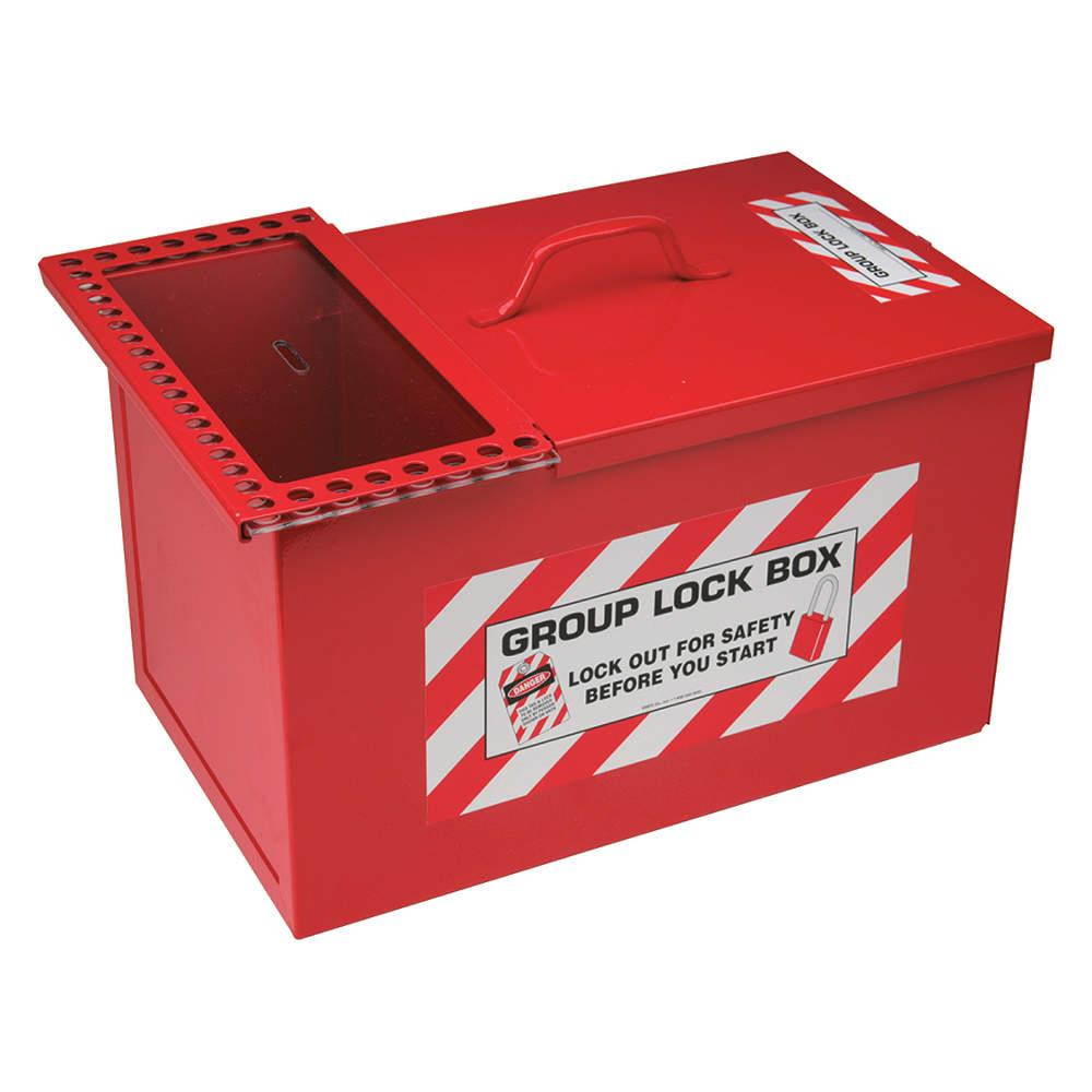 BRADY 105717 Group Lockout Box,34 Locks Max,Red