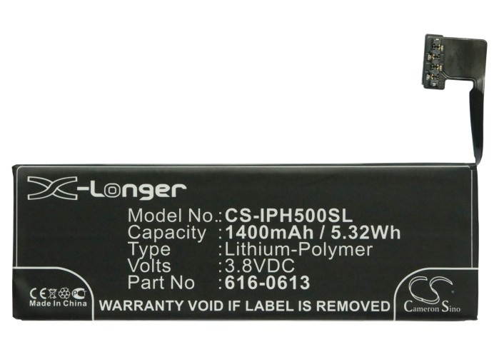 Battery Replacement for Apple MD637LL/A iPhone 5 16GB MD664LL/A ME486LL/A MD659LL/A A1429 MD636LL/A MD665LL/A MD656LL/A LIS1491APPCS 616-0612 P11GM8-01-S01 616-0613 616-0611 AAP353292PA 616-0610