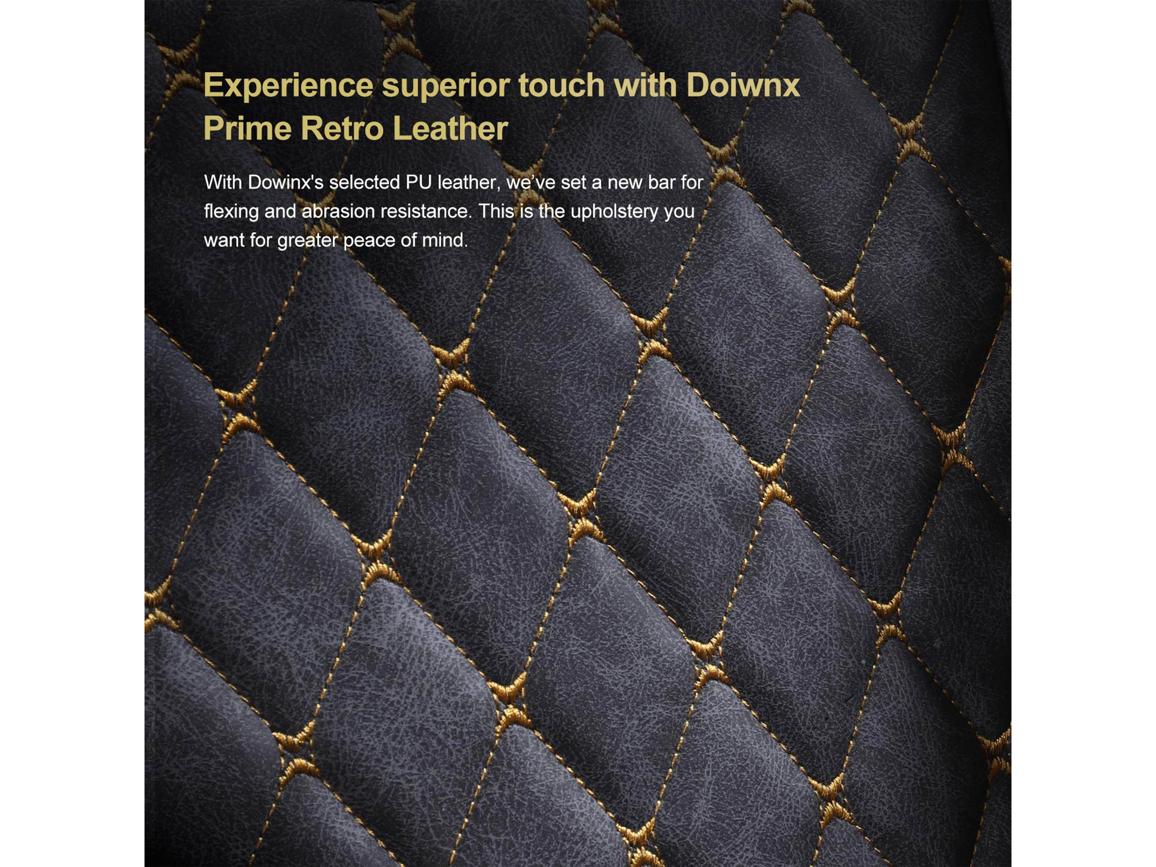 Dowinx Gaming Chair Ergonomic Retro Style Recliner with Massage Lumbar Support Office Armchair for Computer PU Leather with Retractable Footrest Grey