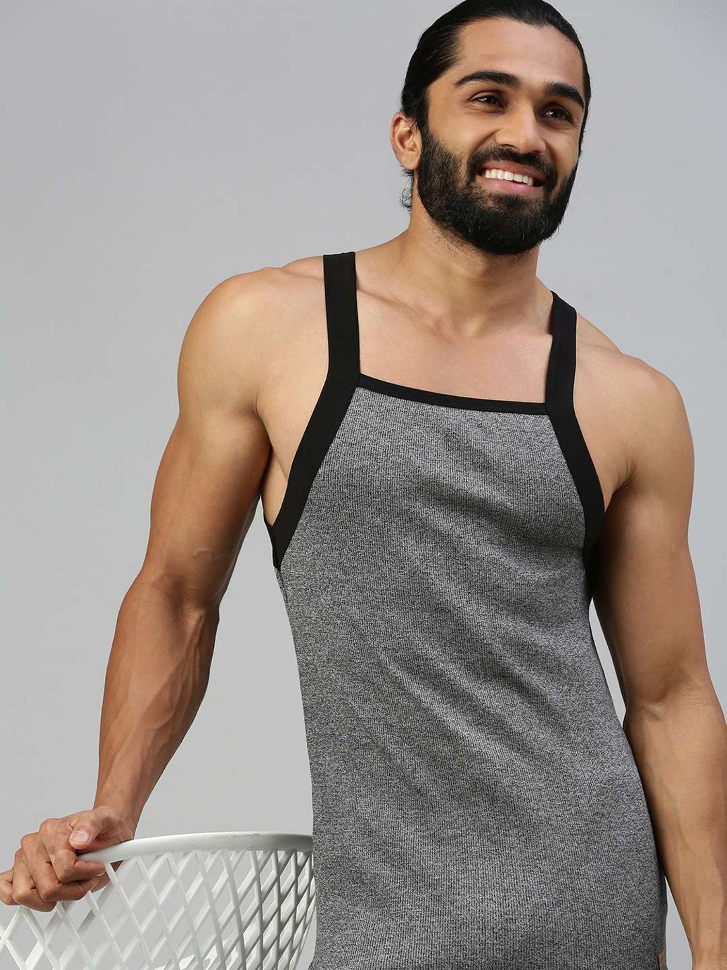Zoiro Black Jaspe & Black Jaspe Regular Fit Vest - Pack Of 2