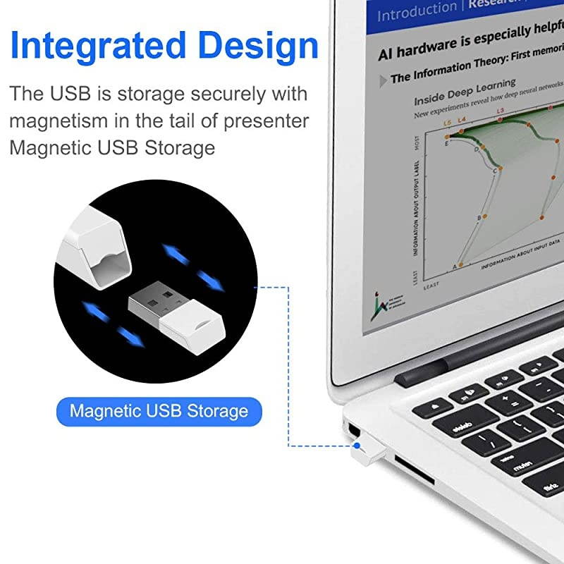 N26 Wireless Presenter with Laser Pointer 300 FT, 2.4GHz Presentation Clicker for Powerpoint Presentation, PPT Powerpoint Clicker for Presentation Remote Google Slide Clicker