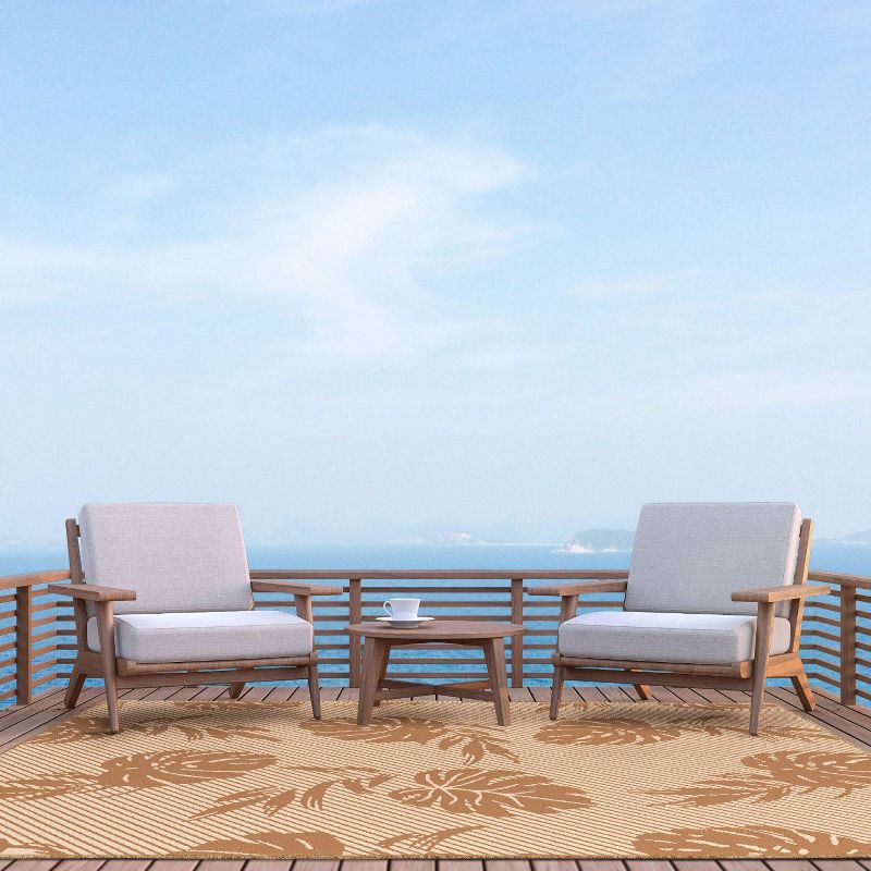 8' x 10' Le Soleil Outdoor Rug Black/Ivory - Linon