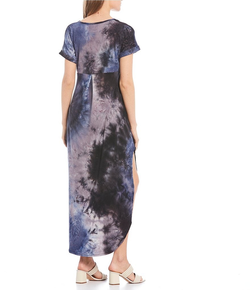 Stilletto's Tie Dye V-Neck T-Shirt Maxi Dress