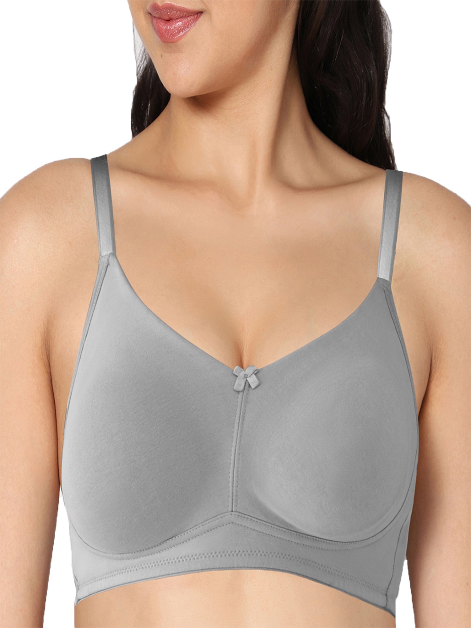IN CARE Grey & White Non-Wired Full Coverage T-Shirt Bra - Pack of 2