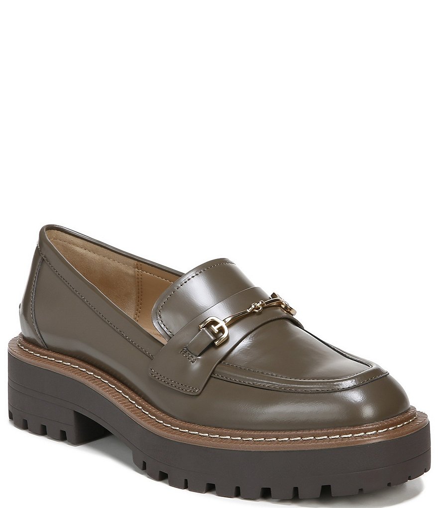 Sam Edelman Laurs Leather Bit Buckle Lug Sole Loafers