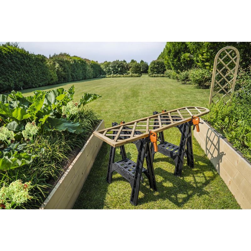 Worx WX065 Clamping Sawhorses, pair with 2 clamps