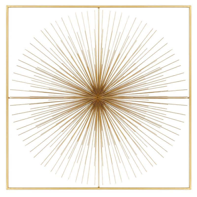 36" x 36" Square Metal Wall Decor with Starburst Center Gold - CosmoLiving by Cosmopolitan