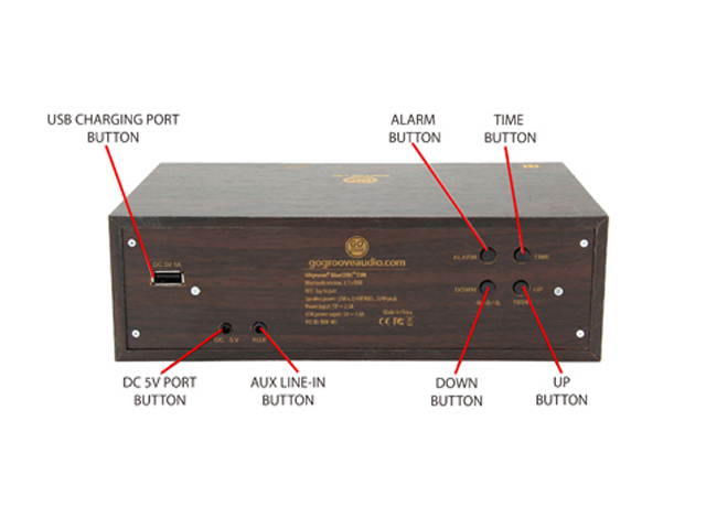 NFC Alarm Clock Speaker System with USB Charging and LED Display by GOgroove - Works With Apple , Samsung , Sony & More Smartphones , Tablets and MP3s