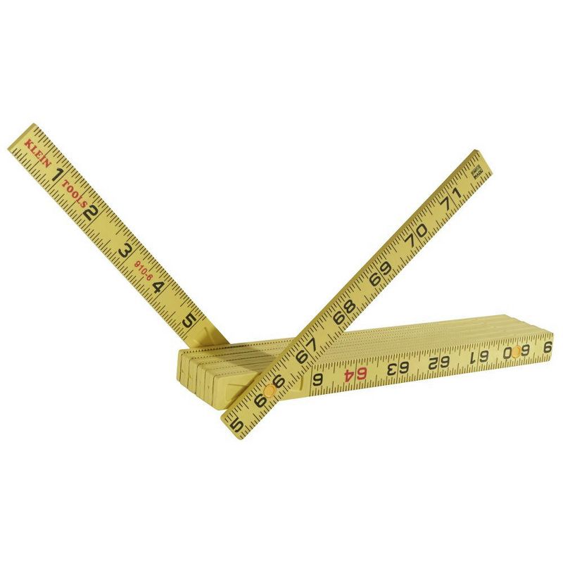 Klein Tools 910-6 Fiberglass 6 ft. Inside Reading Folding Ruler