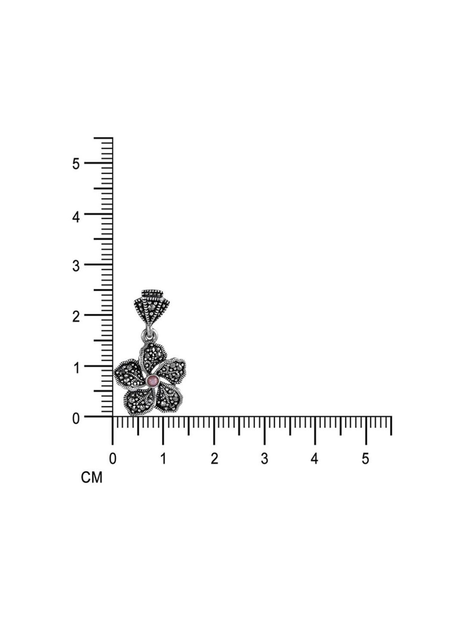 Rihi by P.C. Chandra Jewellers 925 Silver Tassel Flower Necklace Set with Pink Stone for Women