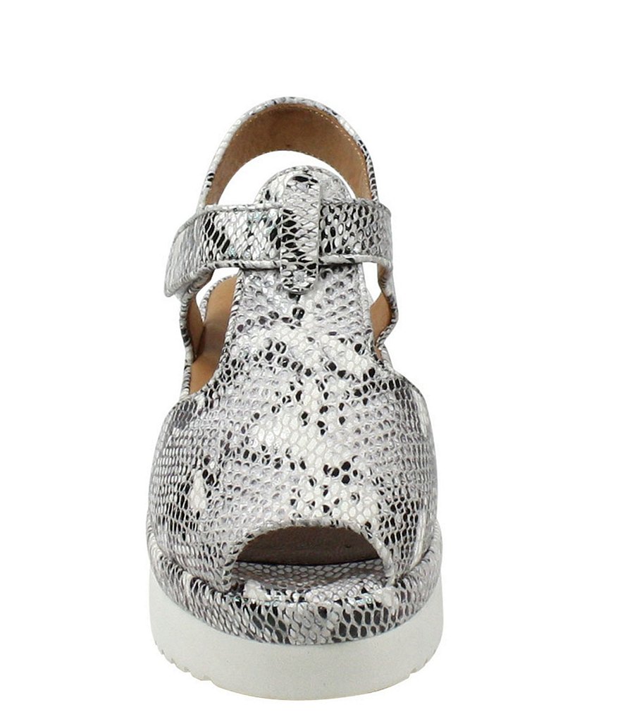 L'Amour Des Pieds Almika Snake Print T-Strap Flatform Sandals