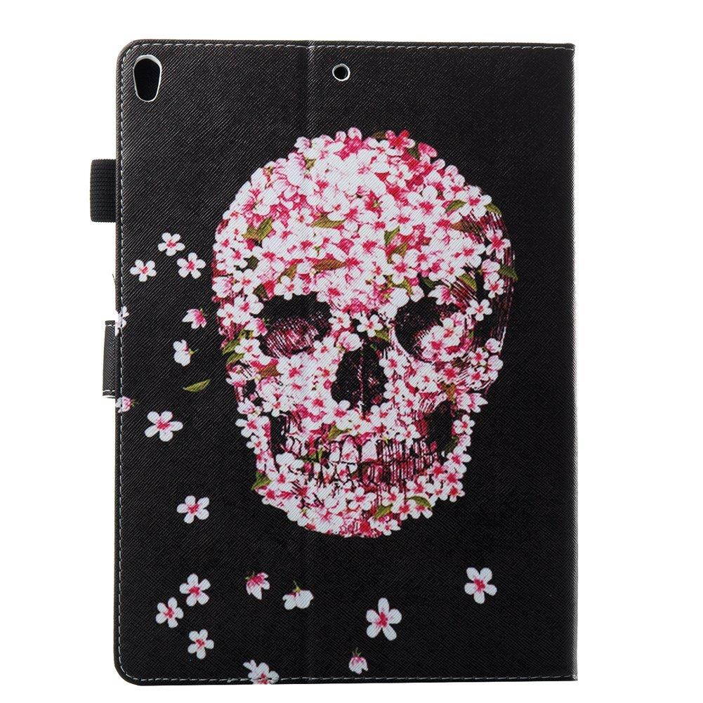 EIGIIS Pretty Cute Style Premium Leather Multi-Functional Case With Card Slots Wallet Cove For Apple Ipad Pro 10.5" 2017 (Petal Ghost)