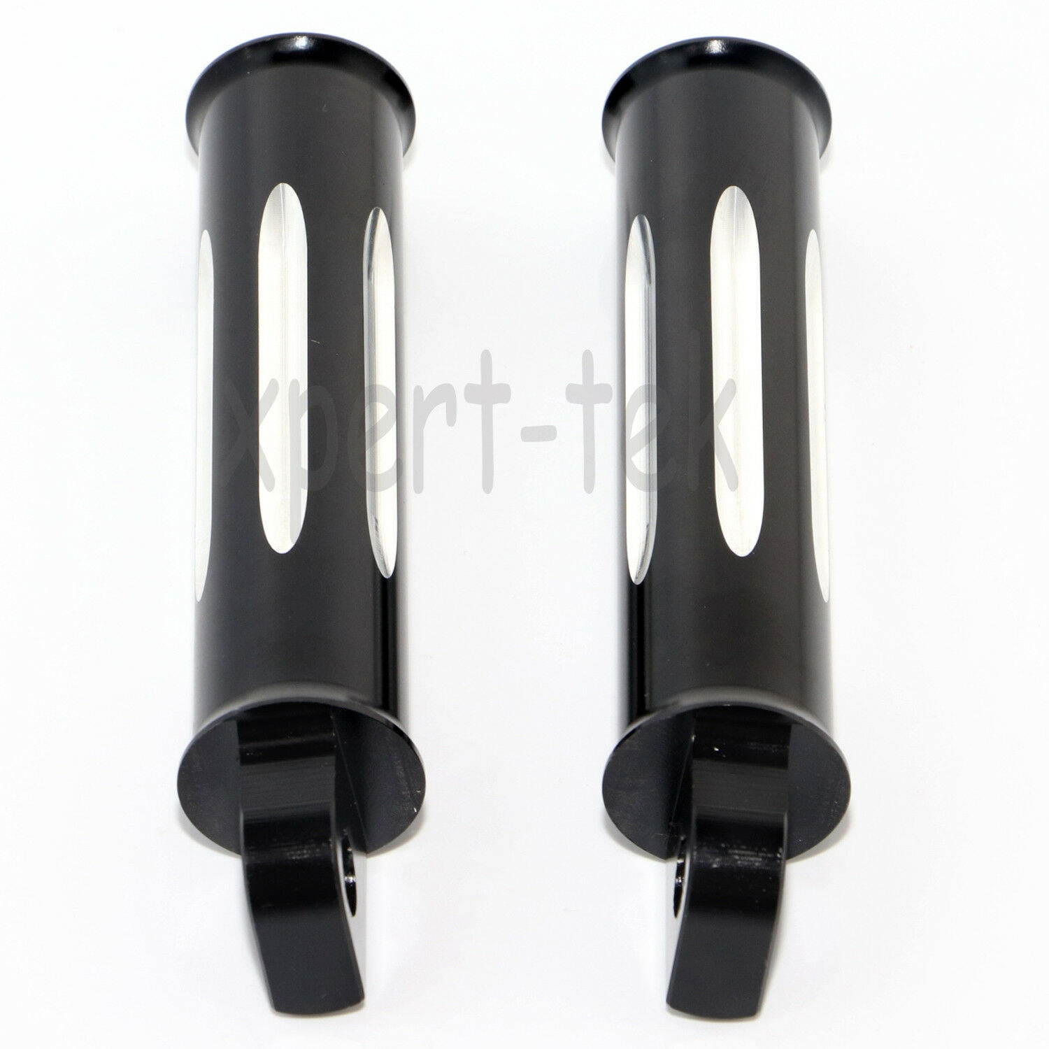 CNC Deep Cut Motorcycle Black Foot Pegs For Harley Chopper Touring Sportster USA