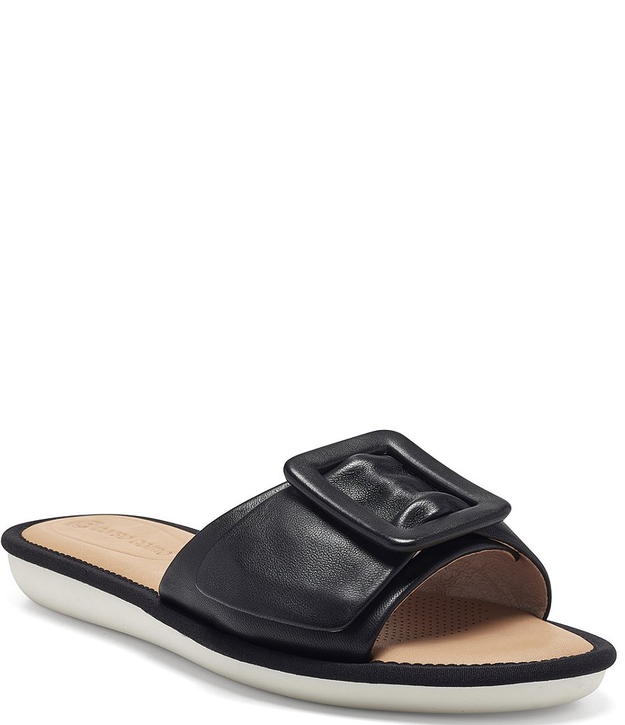 CC Corso Como Bahlia Leather Buckle Slide Sandals