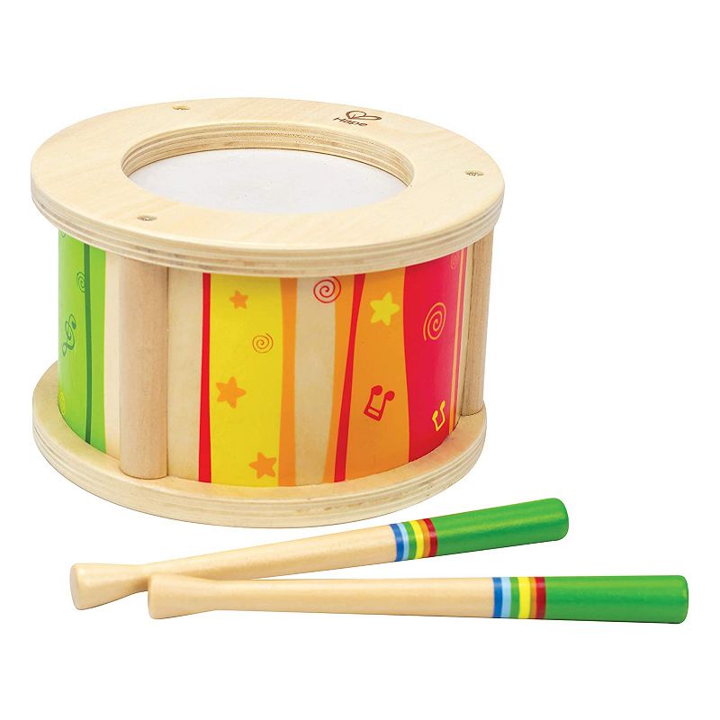 Hape Little Drummer Kid's Wooden Play Beat Drum Instrument Music Set with Playing Sticks for Toddlers Ages 3 and Up