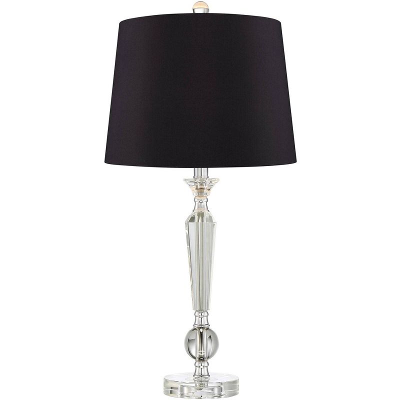 Vienna Full Spectrum Jolie Candlestick Crystal Black Shade Table Lamps Set of 2