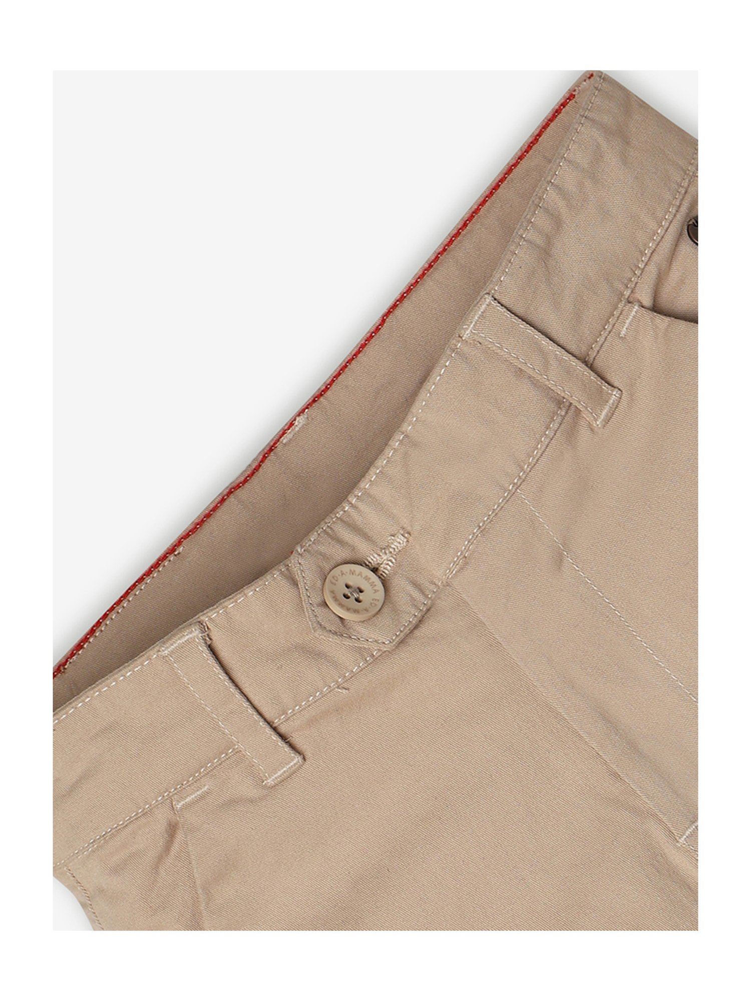 Ed-a-Mamma Kids Beige Solid Shorts