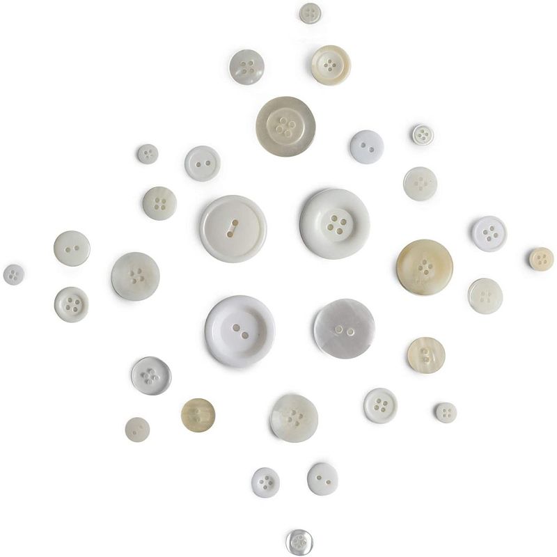 700 Pieces Round White Resin Buttons 0.8-3cm with 2 and 4 Holes for DIY Crafts, Sewing and Scrapbooking