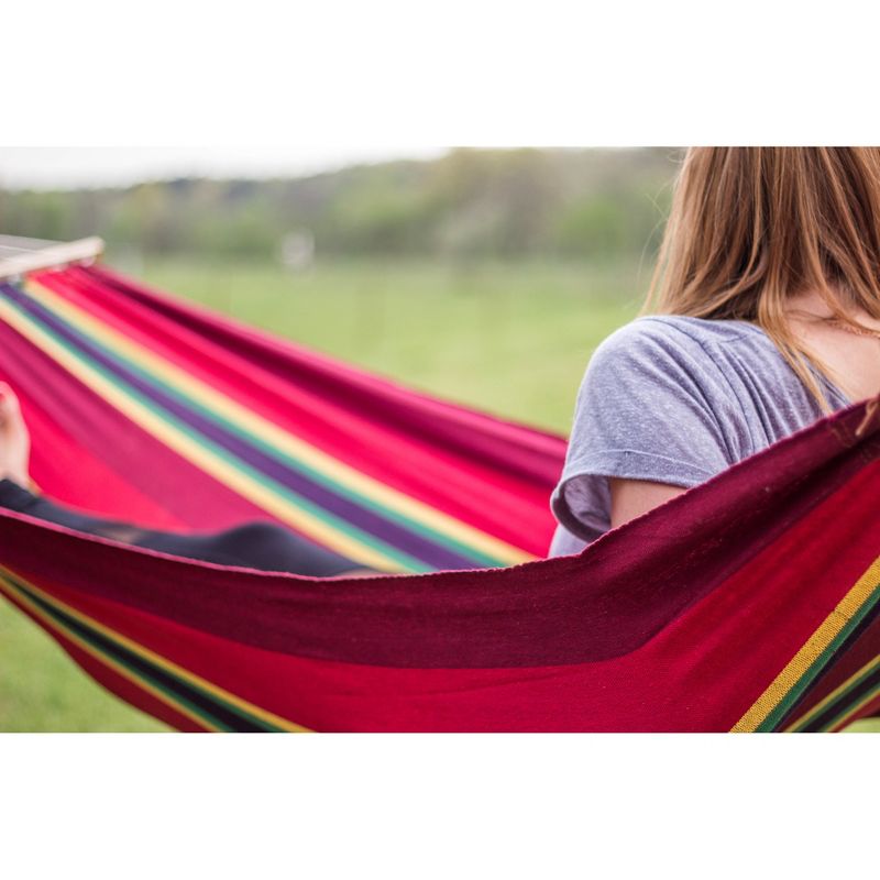 Stansport Bahamas Cotton Blend Hammock 78" x 37" - Burgundy