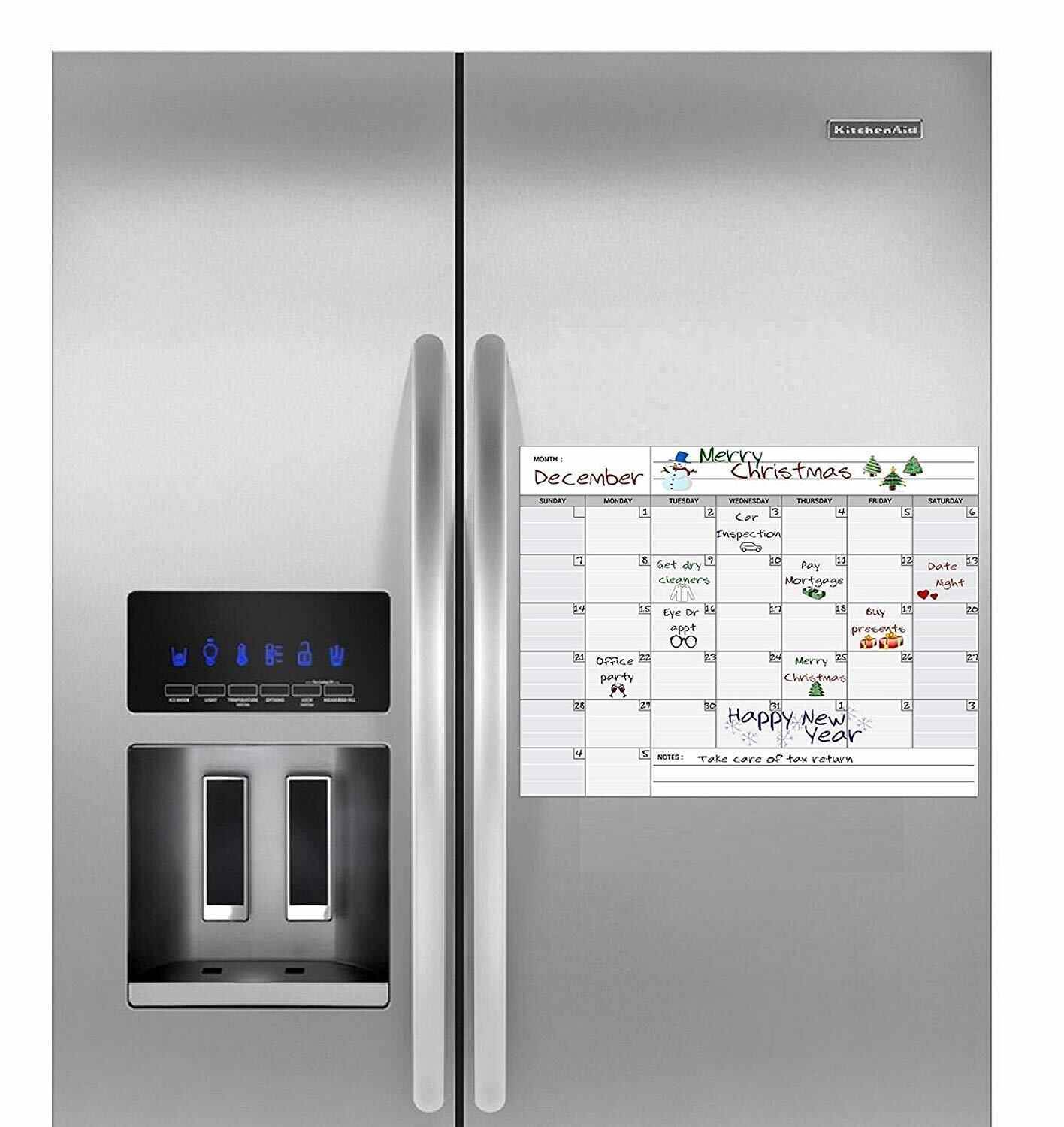 Magnetic Monthly Calendar White Board Planner for your Refrigerator or Office 17" x 13" Inches ? Includes: Perpetual Dry Erase Calendar- Planner ? 4 Magnetic Color Dry Erase Markers! & Cloth Eraser