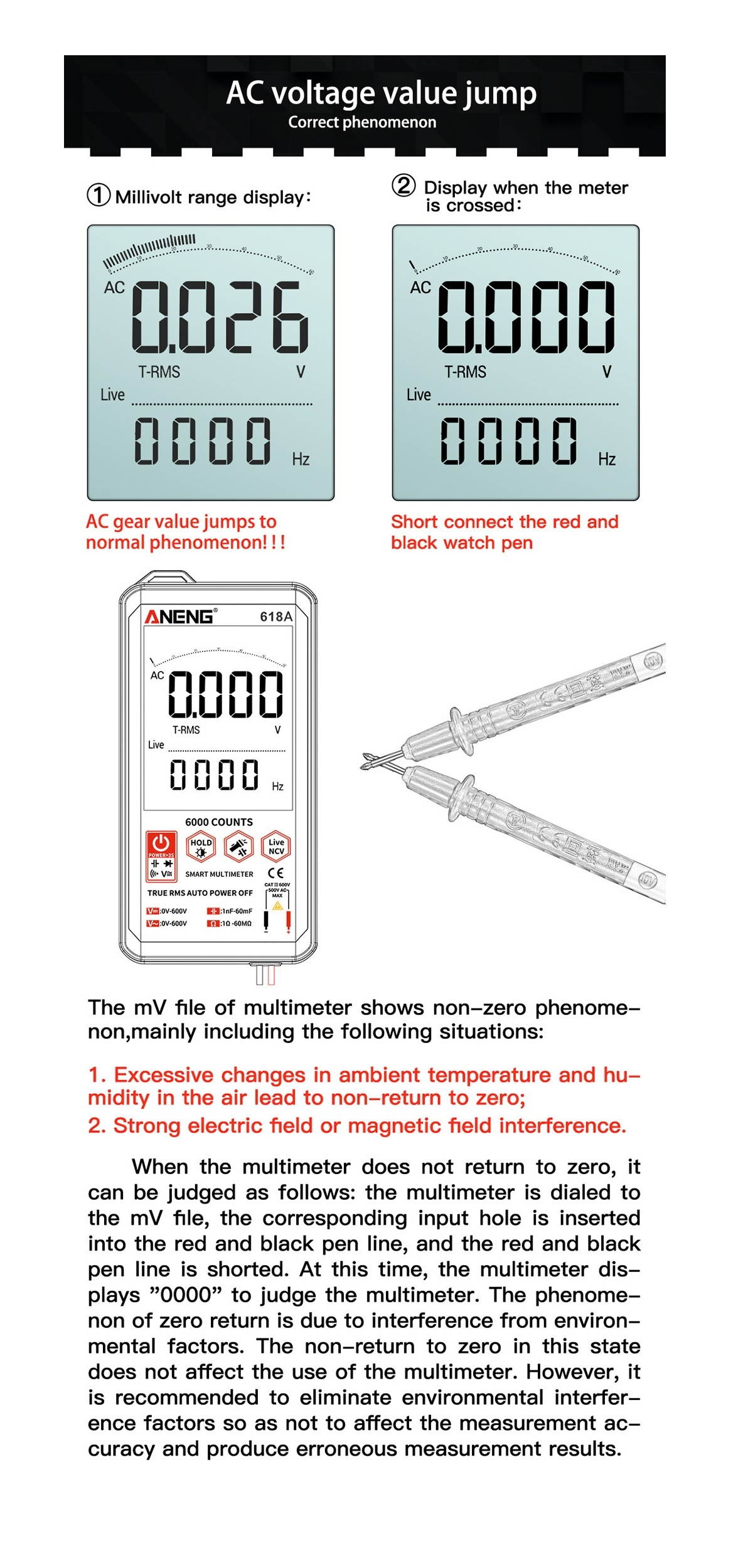 ANENG Digital Autoranging Multimeter with Audible Continuity True RMS Backlit Multimeter with AC/DC Voltage Tester Capacitance/Frequency/Continuity Meter Ohmmeter Resistance/Diode Tester for