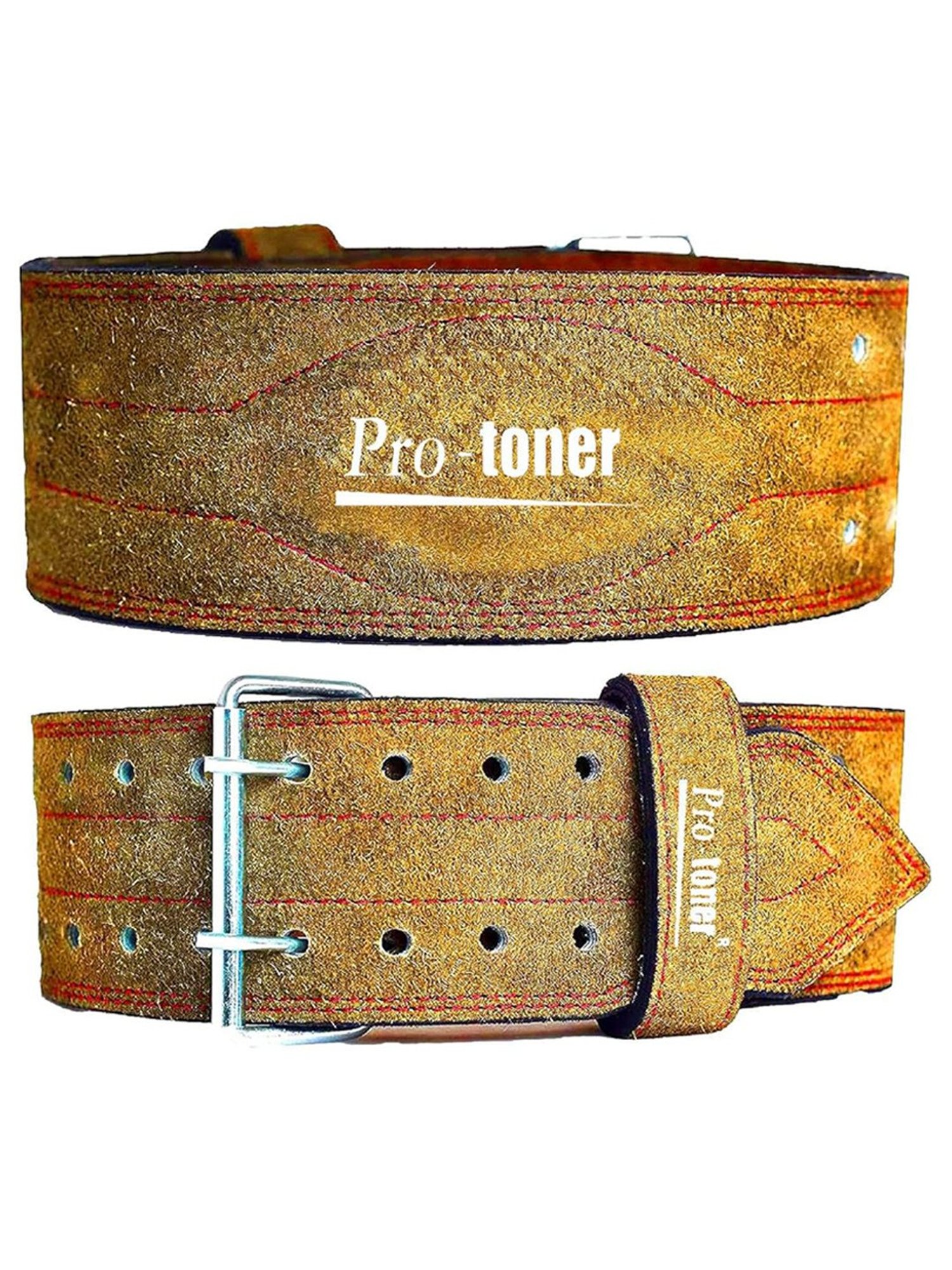 Protoner Suede Leather Weight Lifting Gym Belt (Brown)