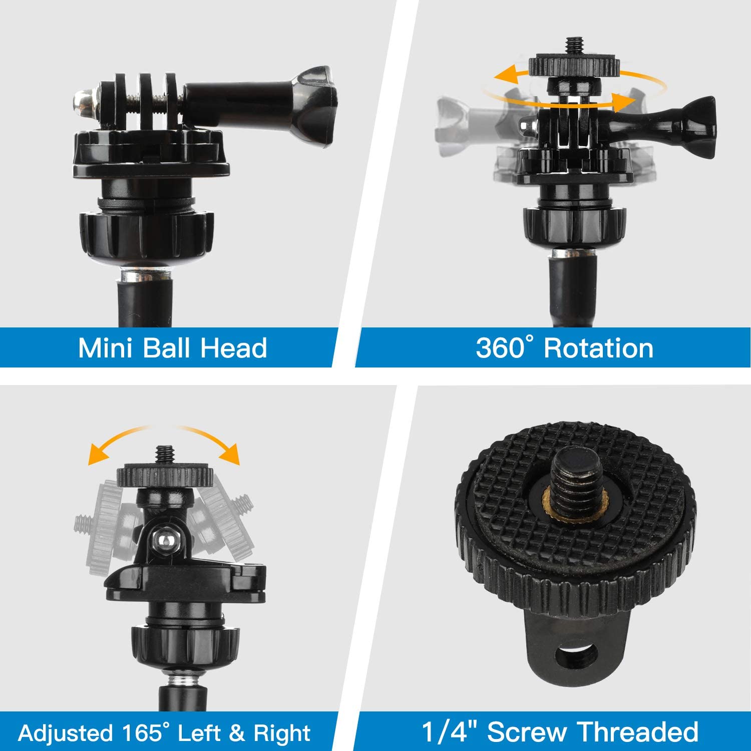 Webcam Stand - Enhanced Flexible Desk Mount with Jaws Clamp Clip Gooseneck Webcam Holder for Logitech Webcam C930e,C930,C920, C922x,C922, Brio 4K, C925e,C615, GoPro Hero 8/7/6/5, 15 Inch