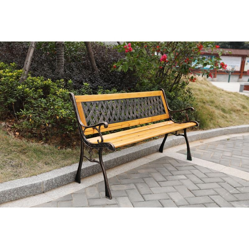 Gardenised Patio Garden Park Yard 49" Outdoor Wooden Bench