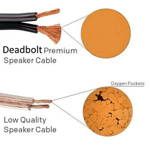 Deadbolt Speaker Wire with Banana Plugs, 6 ft, High Strand Count 12 AWG Pure Copper, OFC