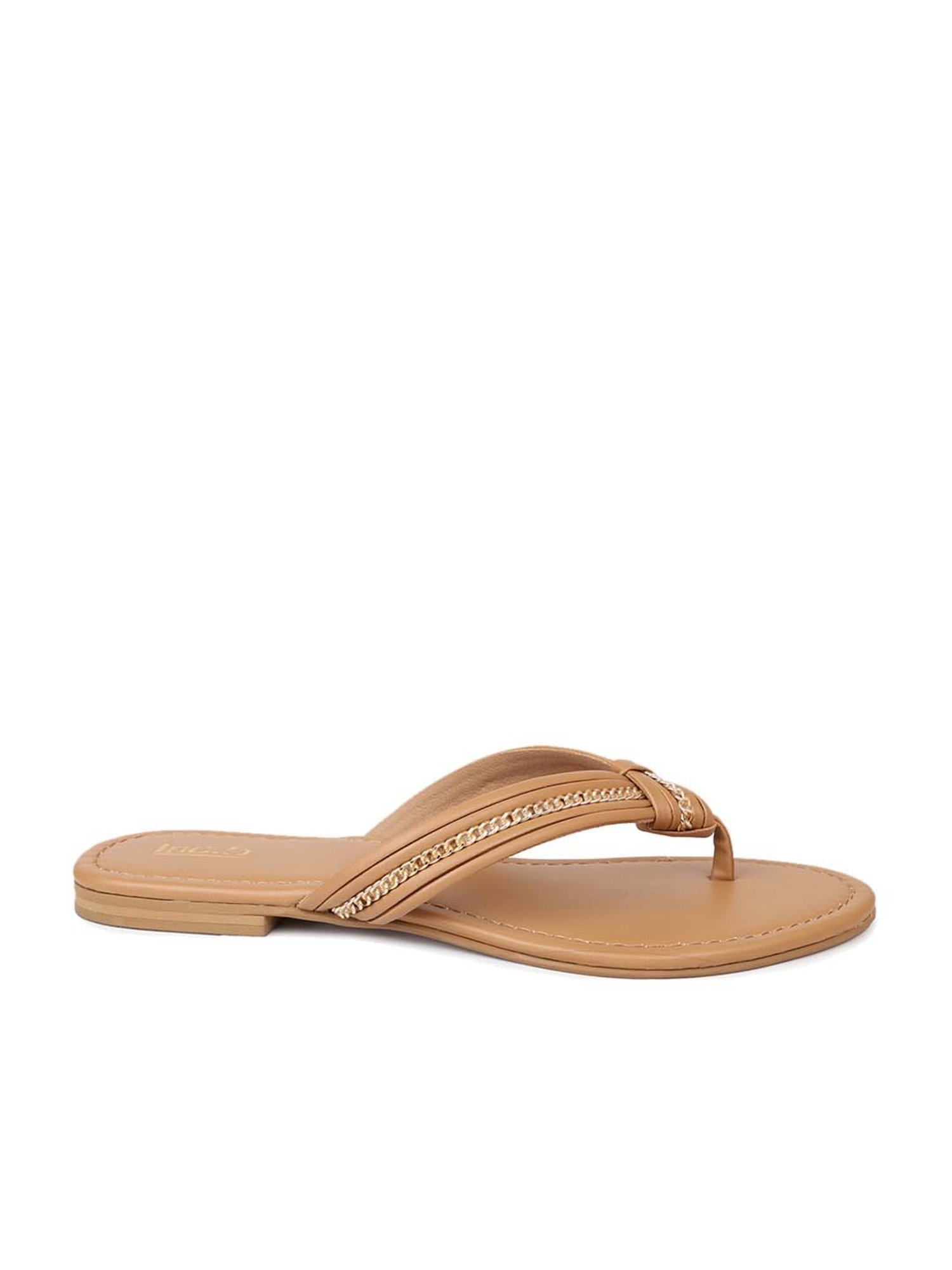 Inc.5 Women's Beige Thong Sandals