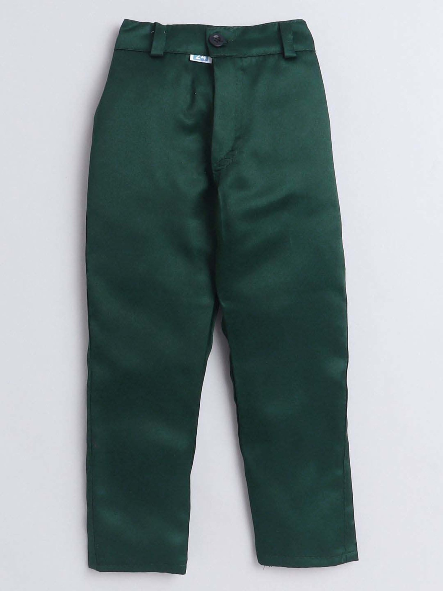 Fourfolds Boys Dark Green Solid Full Sleeves Clothing Set