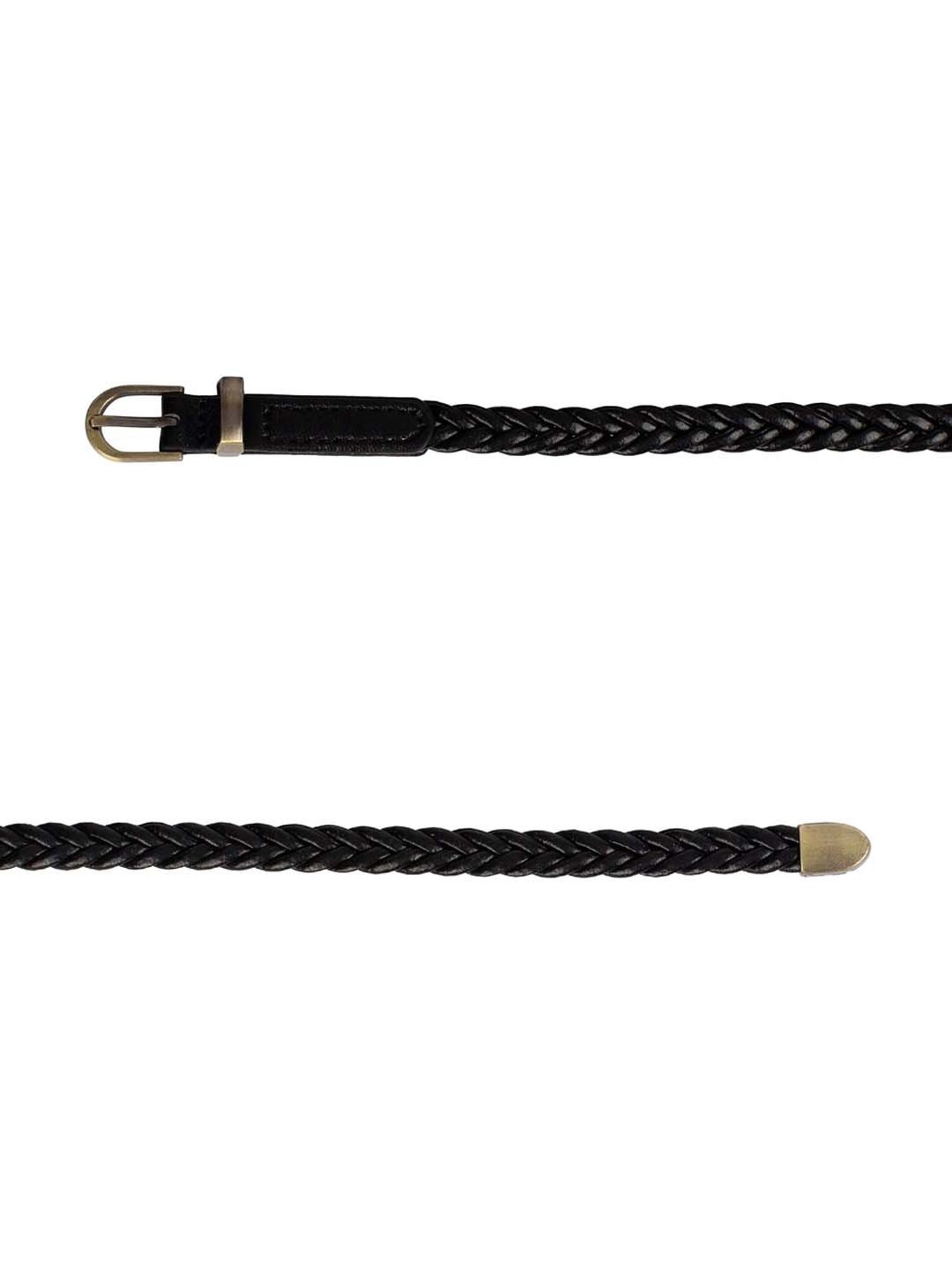 Crusset Black Canvas Narrow Belt for Women