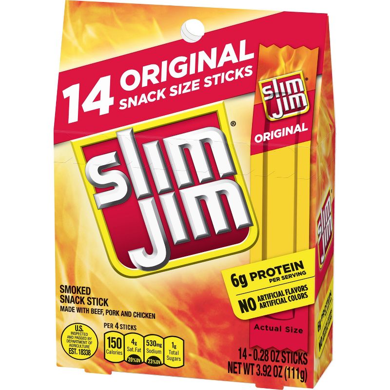 Slim Jim Smoked Snack Sticks - 3.92oz/14ct