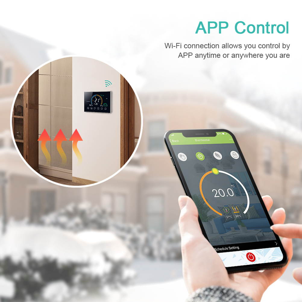 HOMEMAXS BHT-8000-GCLW Wi-Fi Thermostat Smart Thermostat Indoor Smart Temperature Controller For Home Office Hotel