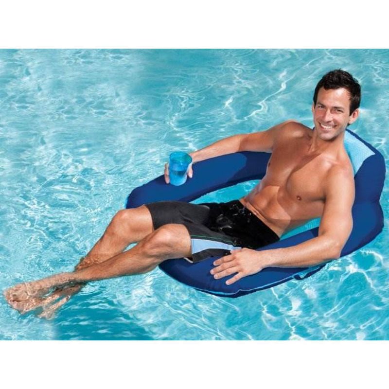 SwimWays Spring Float SunSeat Floating Inflatable Swimming Pool Lounge Chair
