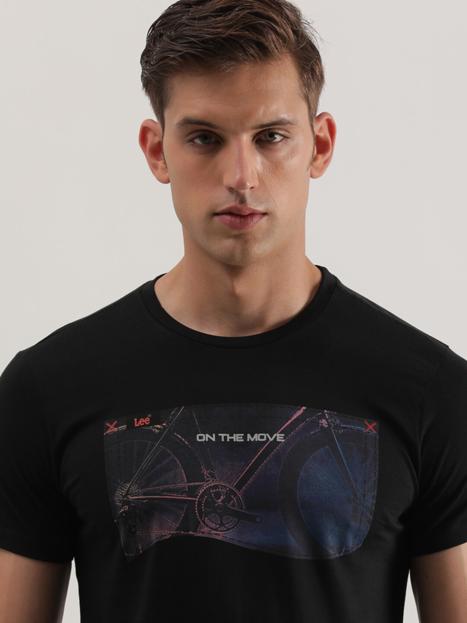 Lee Black Slim Fit Graphic Print Crew T-Shirt