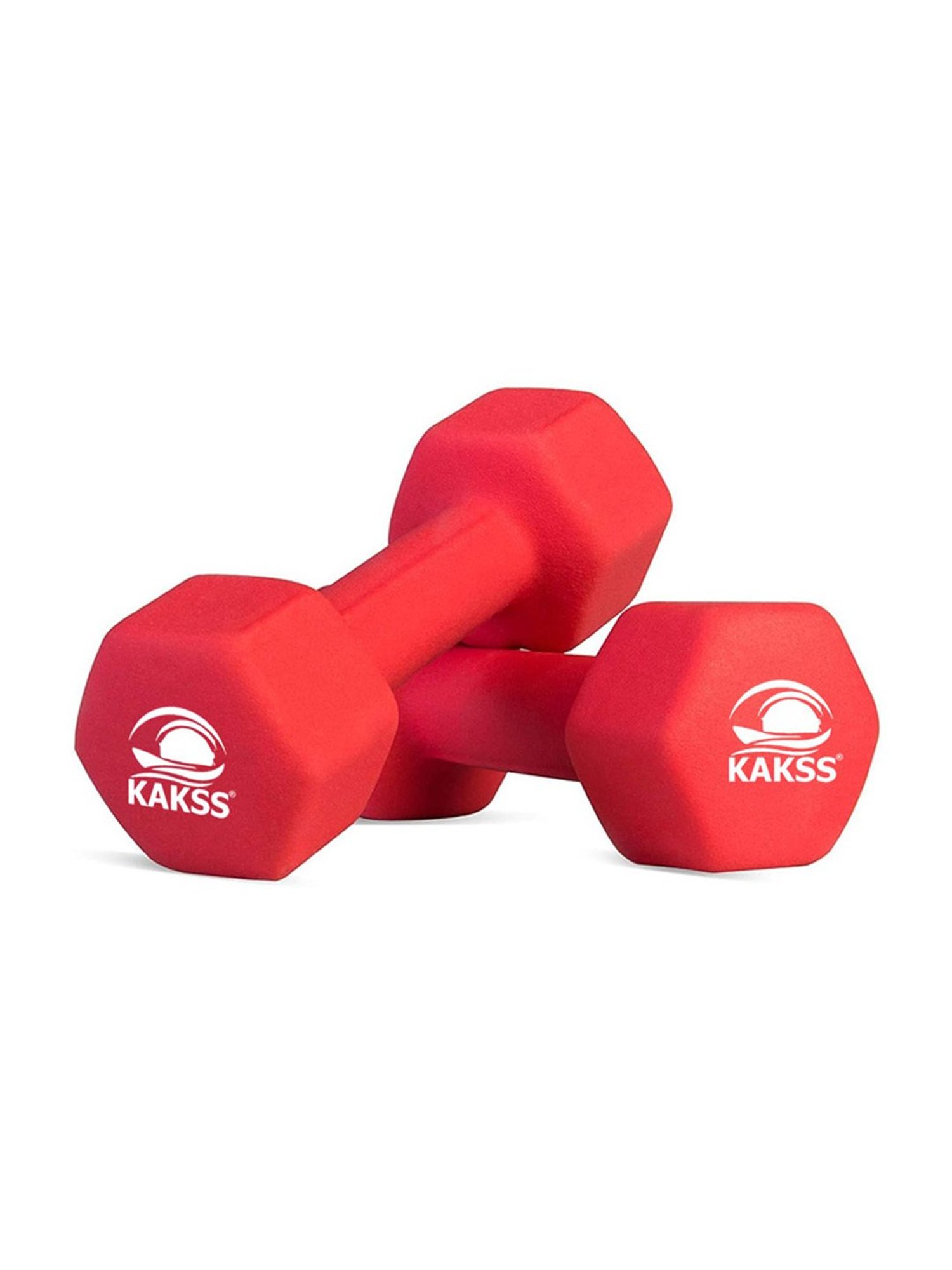 KAKSS Cast Iron Neoprene Coated Dumbbells (Red) Size - 1.5KG