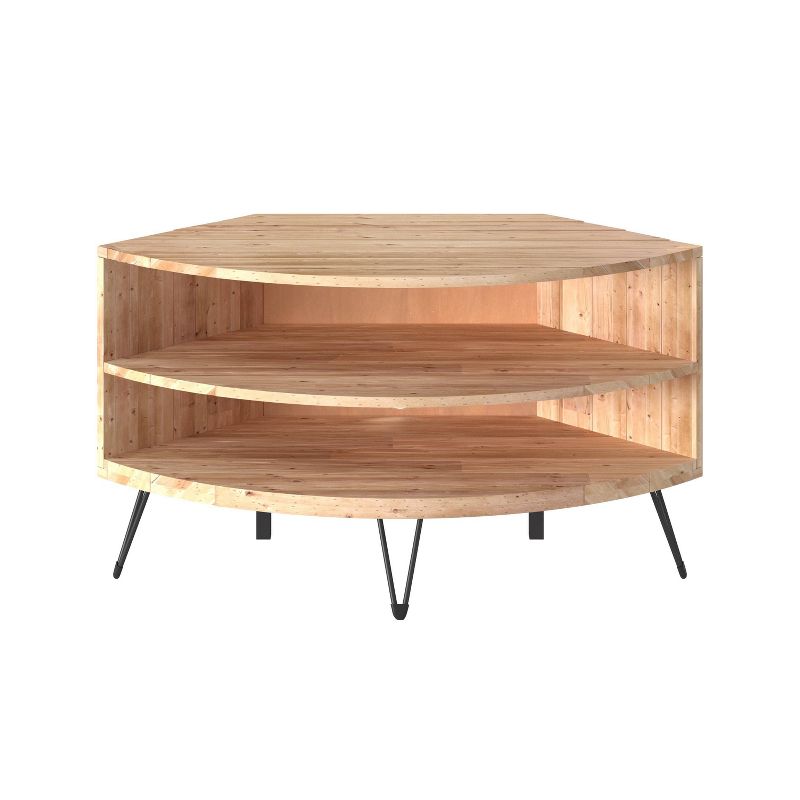 Altona Corner TV Stand for upto 42" Natural/Black - Summerland Home