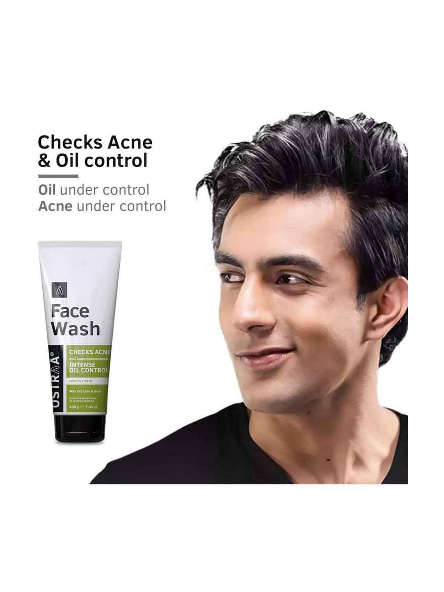 Ustraa Night Cream - De-tan and Anti-aging - 50 gm & Face Wash For Oily Skin - 200 gm