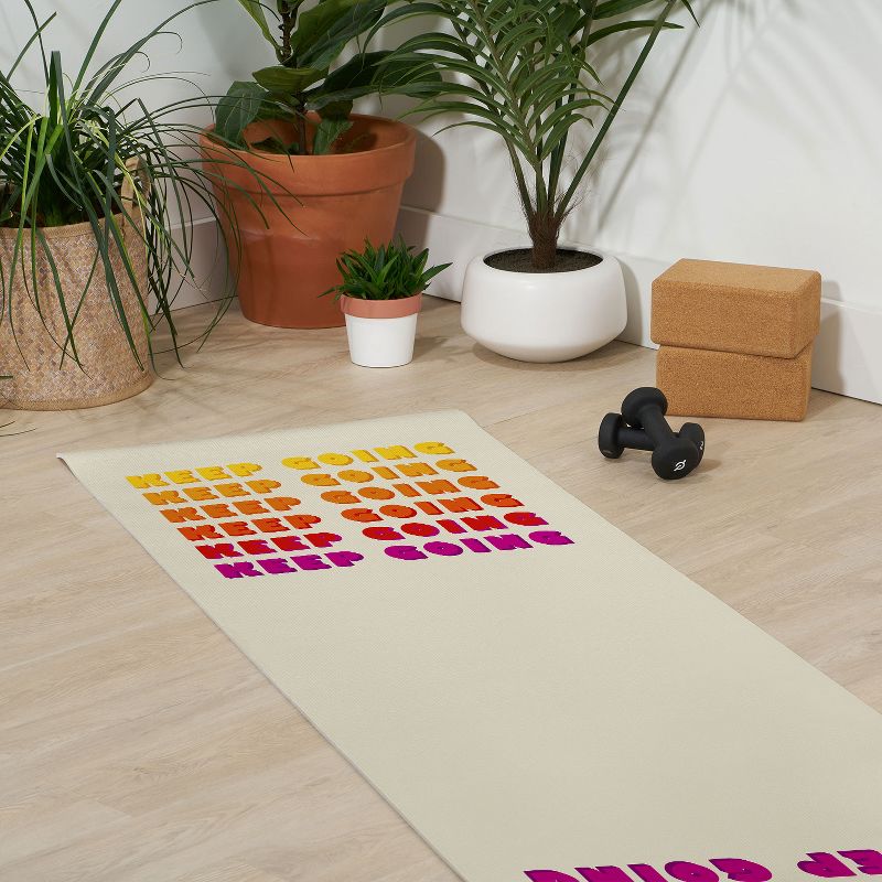 Showmemars KEEP GOING POSITIVE QUOTE (6mm) 24" x 70" Yoga Mat - Society6