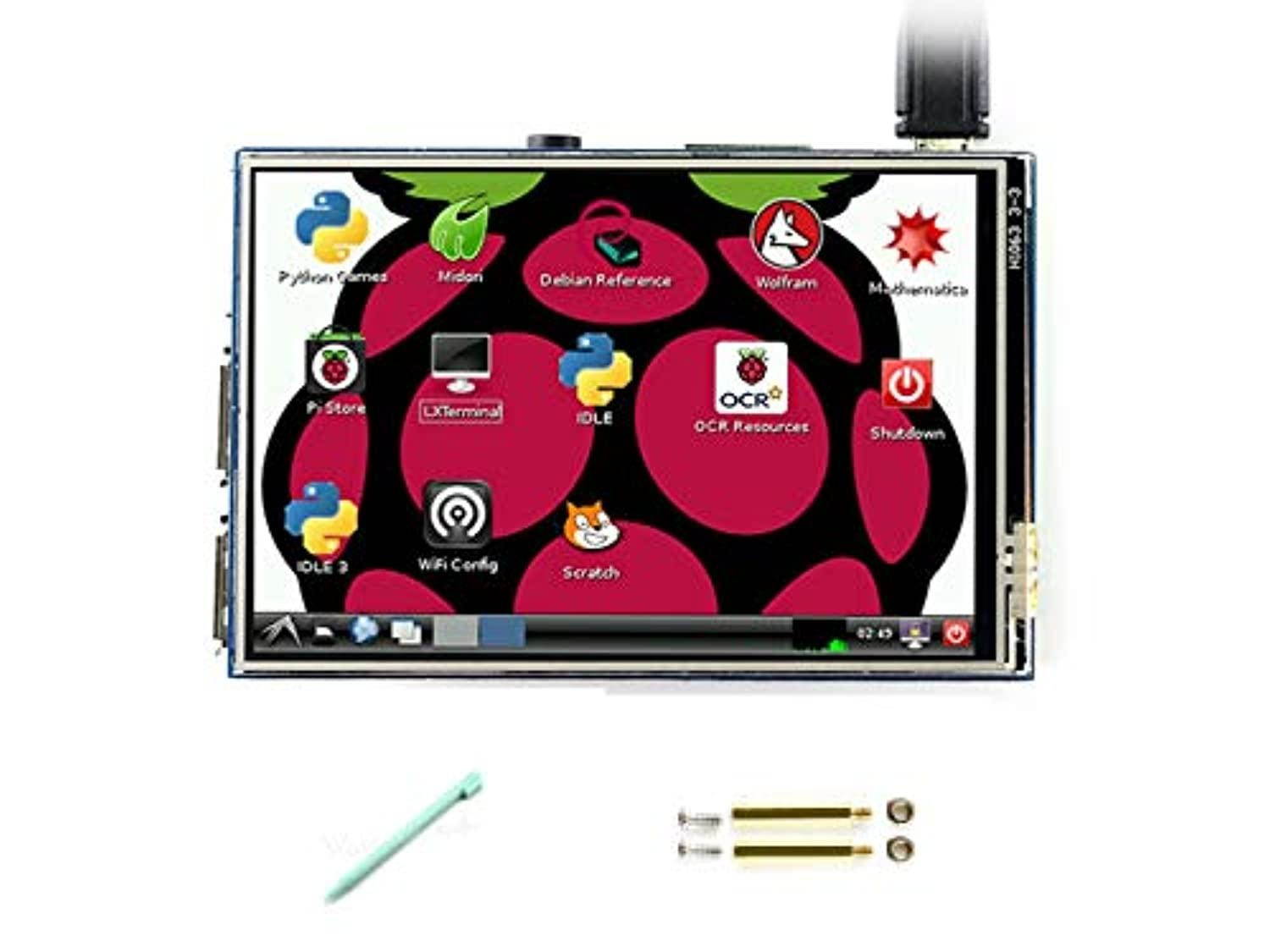 3.5 inch Resistive Touch Screen IPS LCD 480x320 Hardware Resolution XPT2046 Controller for Any Revision of Raspberry Pi (3B+/3B/2B/A+/B+)