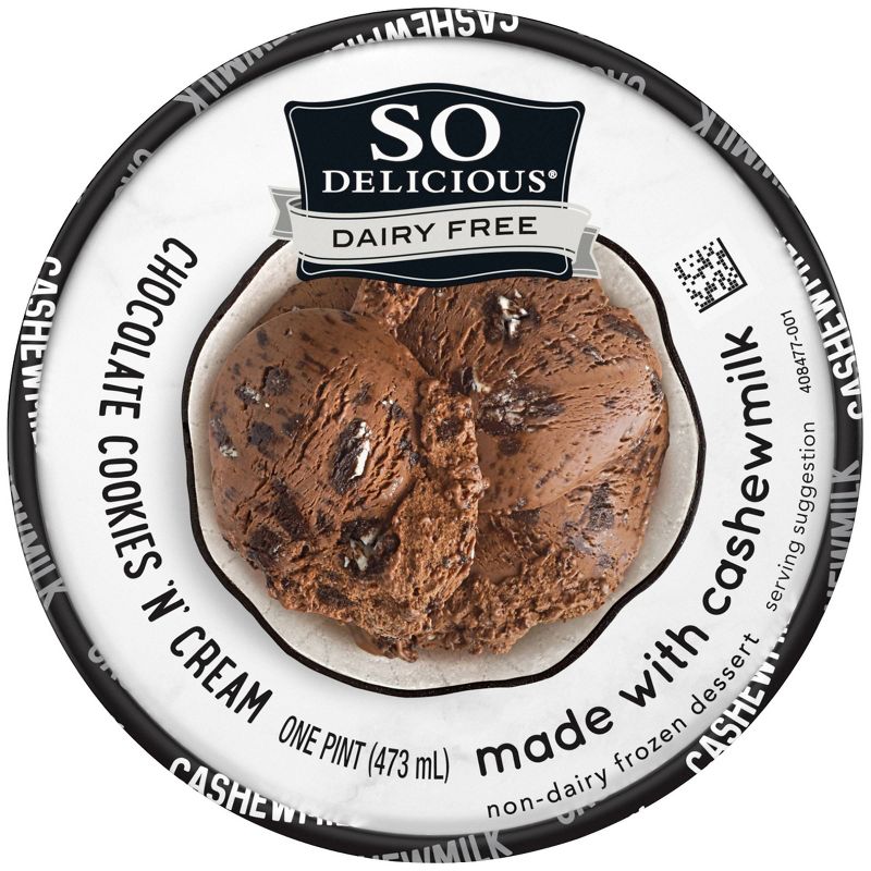 So Delicious Chocolate Cookies 'N' Cream Cashew Milk Non-Dairy Frozen Dessert - 16 fl oz