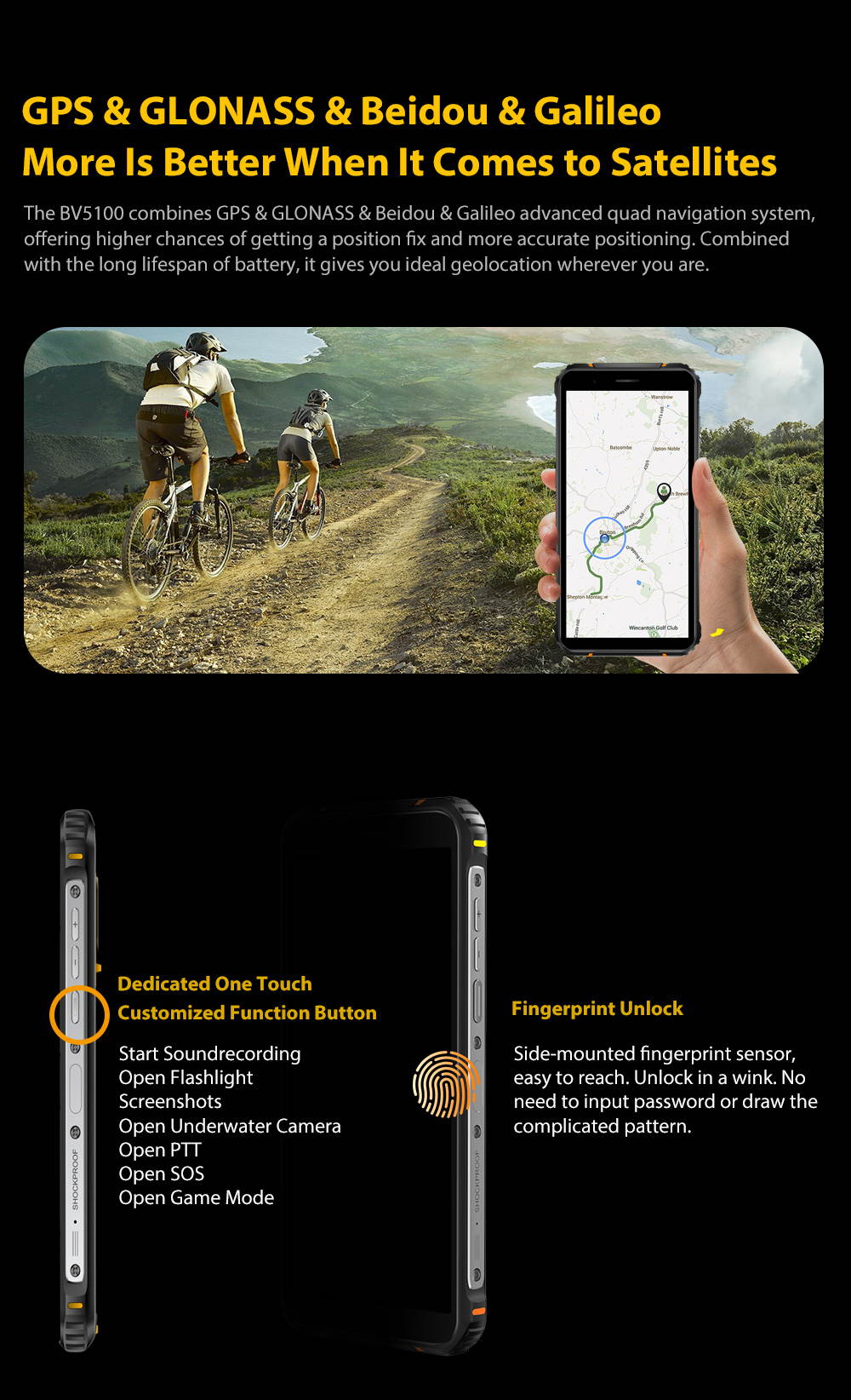 Blackview BV5100 4G Rugged IP68 Android 10 Smartphones, 4GB + 128GB, 16MP + 13MP Camera, Wireless Charging, Unlocked Mobile Phone, HD + 5.7 '', NFC FM Compass