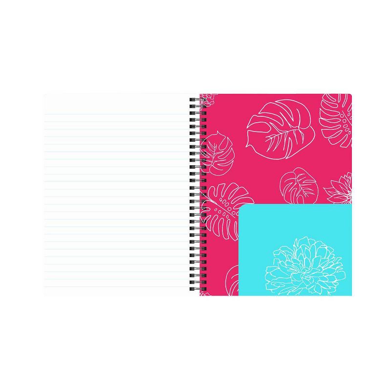 120 sheet 1 Subject Spiral Notebook 7"x5" Exotic Vacation Collection Bright Botanical 100% Tree Free - Geo SweetStainable