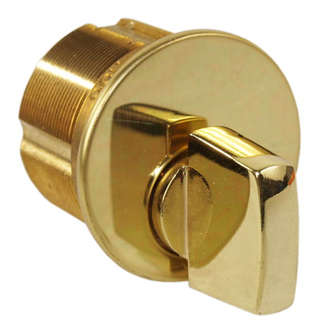 Ilco 7201TK2-03 Polished Brass US3 Solid Brass Replacement 1-1/4" Mortise Turn Knob Cylinder Lock