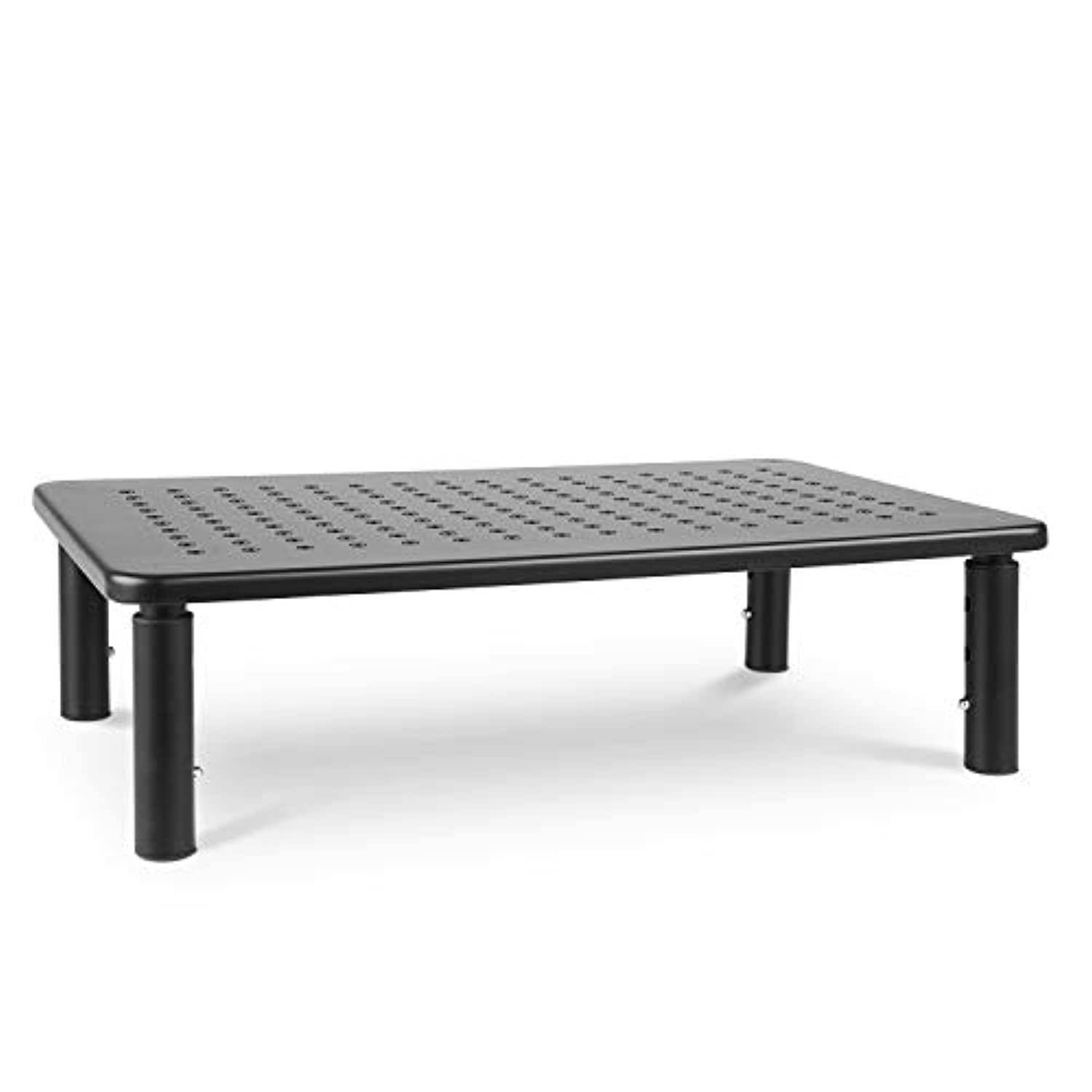 monitor stand riser - 3 height adjustable monitor stand ideal for laptop, desktop, imac, pc, or as small printer shelf - superi