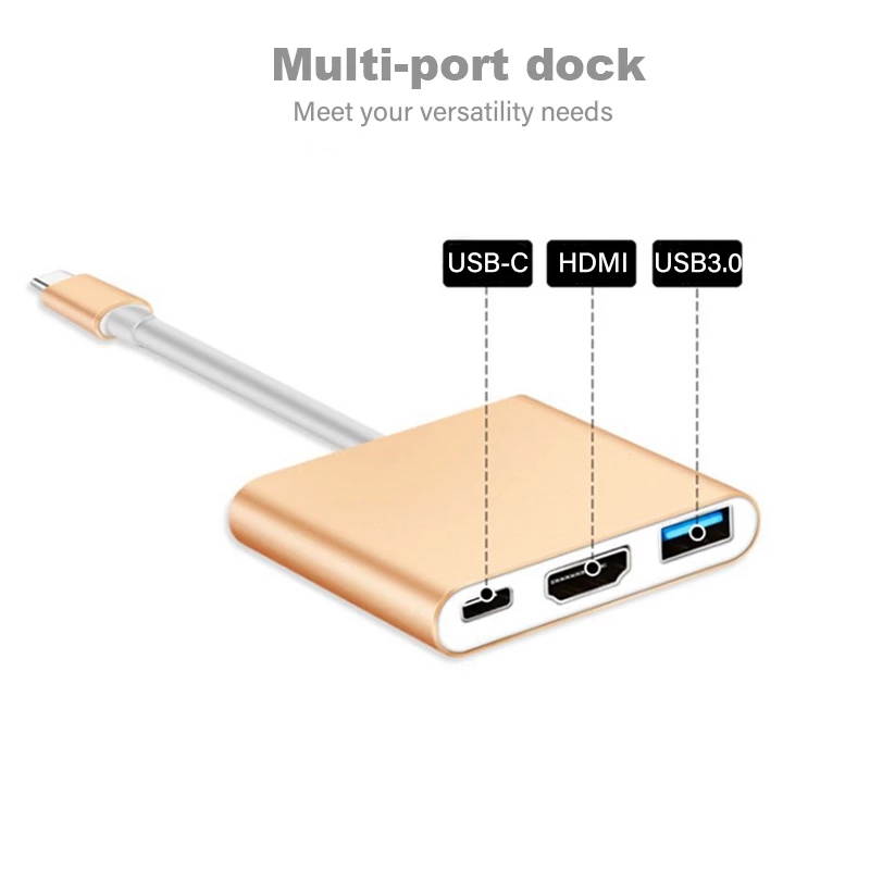 USB C HDMI-compatible Type c HDMI-compatible mac 3.1 Converter Adapter Typec to HDMI-compatible/USB 3.0/Type-C For Apple MacBOOK