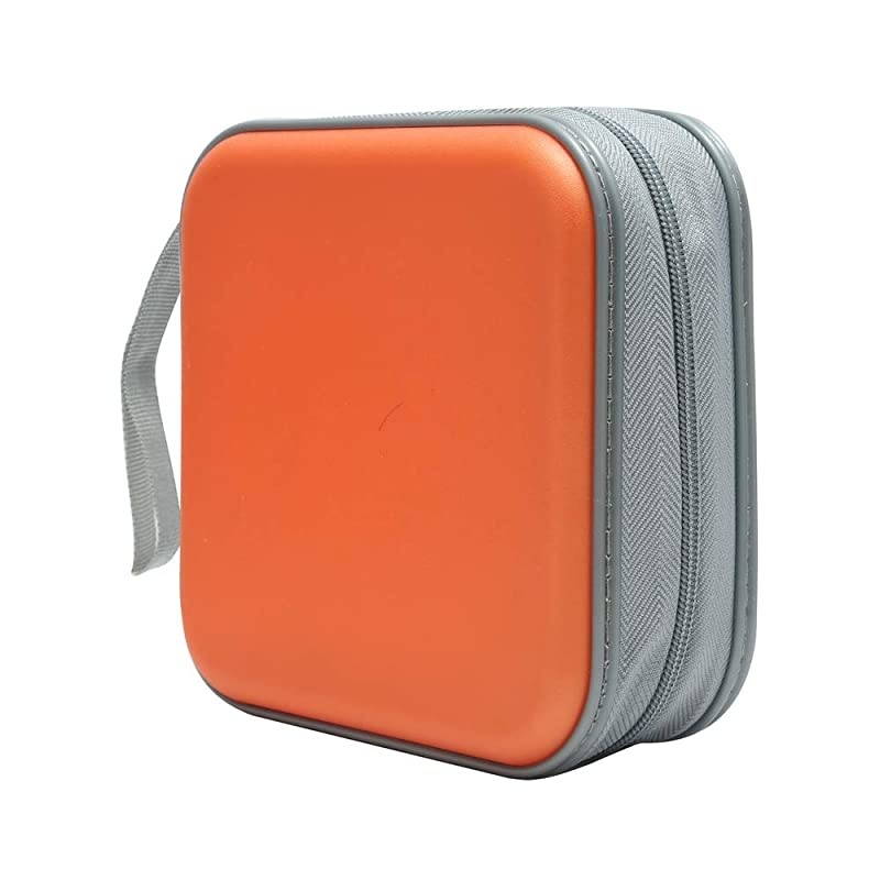 CD Case, 40 Capacity CD DVD Heavy Duty Wallet Storage Organizer Holder VCD Binder Bag Album Booklet (A-Orange)