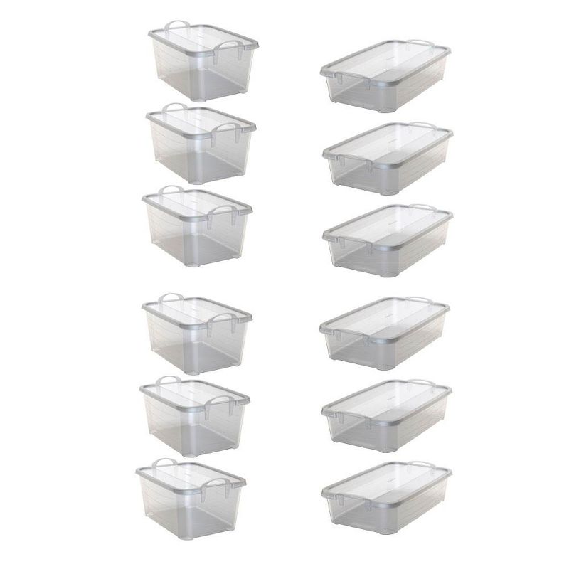 Life Story Clear Stackable Closet Storage Box, 55 Quart and 34 Quart (6 Pack)